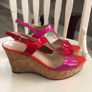 Marc Fisher Calma2 Wedge Sandal T Strap Slingback